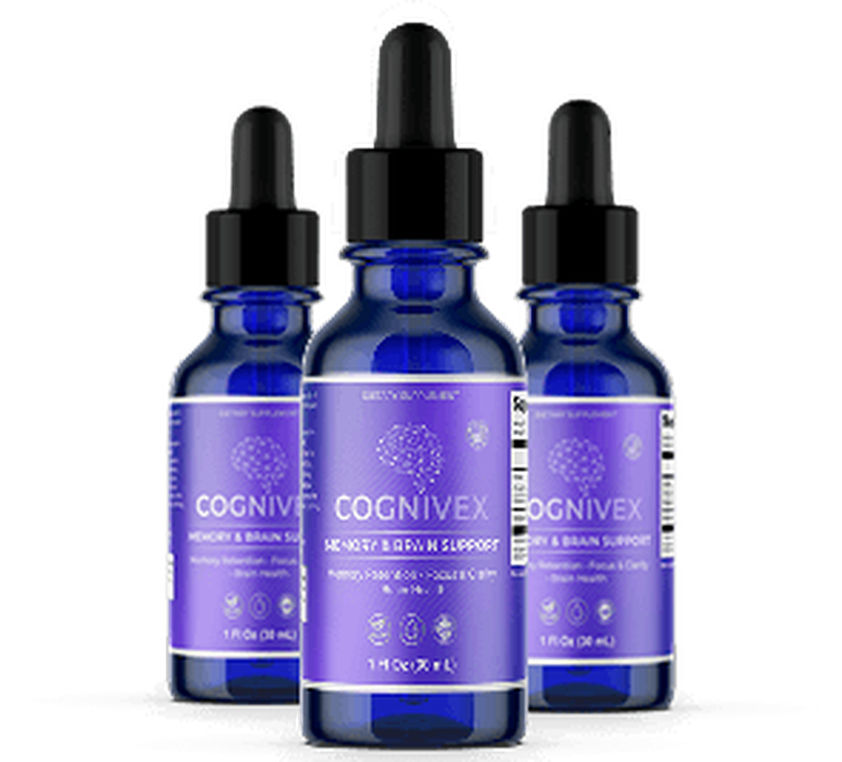 Cognivex memory and brain support drops, three bottles